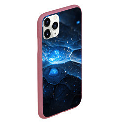 Чехол iPhone 11 Pro матовый Объемная синяя текстура, цвет: 3D-малиновый — фото 2