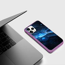 Чехол iPhone 11 Pro матовый Объемная синяя текстура, цвет: 3D-фиолетовый — фото 2