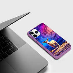 Чехол iPhone 11 Pro матовый Козлик на звездом небе, цвет: 3D-фиолетовый — фото 2