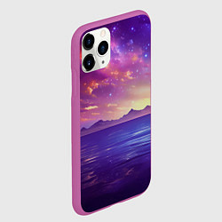 Чехол iPhone 11 Pro матовый Волшебная галактика, цвет: 3D-фиолетовый — фото 2