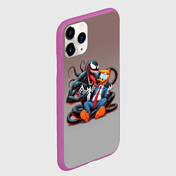 Чехол iPhone 11 Pro матовый Venom and Duck-Donald - ai art fantasy, цвет: 3D-фиолетовый — фото 2