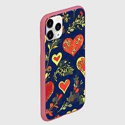 Чехол iPhone 11 Pro матовый Дела сердечные, цвет: 3D-малиновый — фото 2