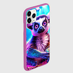 Чехол iPhone 11 Pro матовый Лемур в сказочном лесу, цвет: 3D-фиолетовый — фото 2