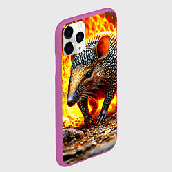 Чехол iPhone 11 Pro матовый Броненосец в огне, цвет: 3D-фиолетовый — фото 2