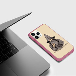 Чехол iPhone 11 Pro матовый Ты не пройдешь Властелин колец, цвет: 3D-малиновый — фото 2