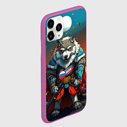 Чехол iPhone 11 Pro матовый Wolf Russia, цвет: 3D-фиолетовый — фото 2