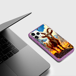 Чехол iPhone 11 Pro матовый Козел в огне, цвет: 3D-фиолетовый — фото 2