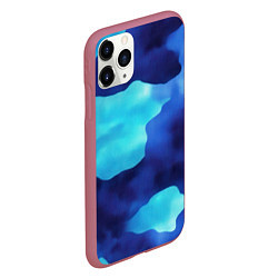 Чехол iPhone 11 Pro матовый Камуфляж в синих оттенках, цвет: 3D-малиновый — фото 2