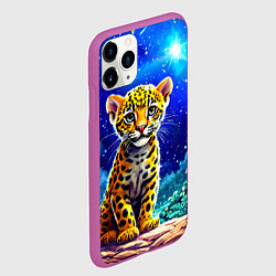 Чехол iPhone 11 Pro матовый Ягуар в звездную ночь, цвет: 3D-фиолетовый — фото 2