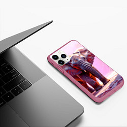 Чехол iPhone 11 Pro матовый Слон в розовом, цвет: 3D-малиновый — фото 2