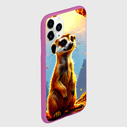 Чехол iPhone 11 Pro матовый Сурикат в огне, цвет: 3D-фиолетовый — фото 2