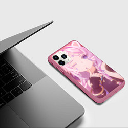Чехол iPhone 11 Pro матовый Genshin Impact Ситлали нэко, цвет: 3D-малиновый — фото 2