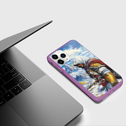 Чехол iPhone 11 Pro матовый Assassins Creed winter, цвет: 3D-фиолетовый — фото 2