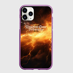 Чехол iPhone 11 Pro матовый Kingdom Come Deliverance 2 молния, цвет: 3D-фиолетовый