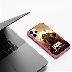 Чехол iPhone 11 Pro матовый Палач рока Doom the dark ages, цвет: 3D-малиновый — фото 2