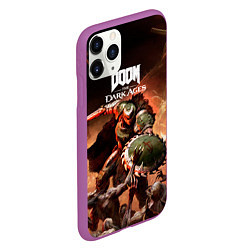 Чехол iPhone 11 Pro матовый Doom slayer Doom the dark ages, цвет: 3D-фиолетовый — фото 2