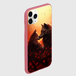 Чехол iPhone 11 Pro матовый Волчья страсть, цвет: 3D-малиновый — фото 2