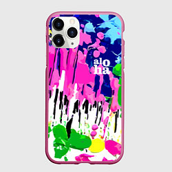 Чехол iPhone 11 Pro матовый Colorful abstraction - aloha, цвет: 3D-малиновый