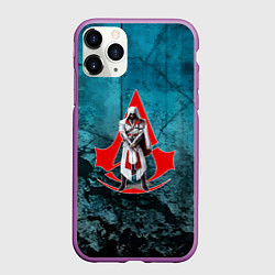 Чехол iPhone 11 Pro матовый Персонаж Assassins Creed, цвет: 3D-фиолетовый