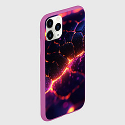 Чехол iPhone 11 Pro матовый Текстура вулкана, цвет: 3D-фиолетовый — фото 2