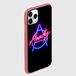 Чехол iPhone 11 Pro матовый Анархия - неоновое свечение, цвет: 3D-малиновый — фото 2