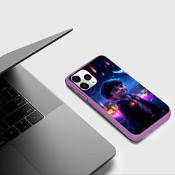 Чехол iPhone 11 Pro матовый Гарри Поттер и волшебное небо, цвет: 3D-фиолетовый — фото 2