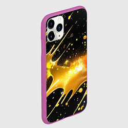 Чехол iPhone 11 Pro матовый Оранжевая краска на черном, цвет: 3D-фиолетовый — фото 2