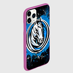 Чехол iPhone 11 Pro матовый Даллас Маверикс лого, цвет: 3D-фиолетовый — фото 2