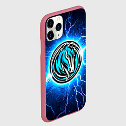 Чехол iPhone 11 Pro матовый Даллас Маверикс в разрядах молний, цвет: 3D-малиновый — фото 2