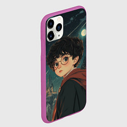 Чехол iPhone 11 Pro матовый Гарри Поттер и ночной город, цвет: 3D-фиолетовый — фото 2