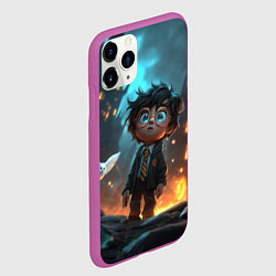 Чехол iPhone 11 Pro матовый Маленький удивленный Гарри Поттер, цвет: 3D-фиолетовый — фото 2