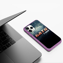 Чехол iPhone 11 Pro матовый Батя в здании, цвет: 3D-фиолетовый — фото 2