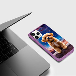 Чехол iPhone 11 Pro матовый Мальтипу в космосе, цвет: 3D-фиолетовый — фото 2
