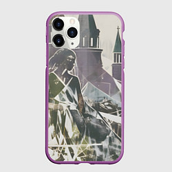 Чехол iPhone 11 Pro матовый Отпечаток силуета, цвет: 3D-фиолетовый