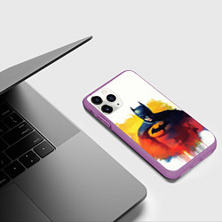 Чехол iPhone 11 Pro матовый Бэтмен в краске, цвет: 3D-фиолетовый — фото 2