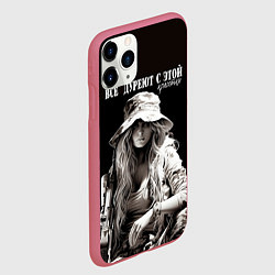 Чехол iPhone 11 Pro матовый Все дуреют с этой красотки, цвет: 3D-малиновый — фото 2