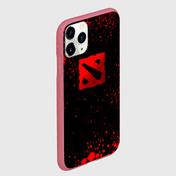 Чехол iPhone 11 Pro матовый Красные брызги - Dota 2, цвет: 3D-малиновый — фото 2