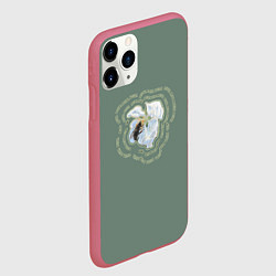 Чехол iPhone 11 Pro матовый Весна пчела на цветке, цвет: 3D-малиновый — фото 2