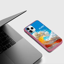 Чехол iPhone 11 Pro матовый Все дуреют с этого моря пива, цвет: 3D-малиновый — фото 2