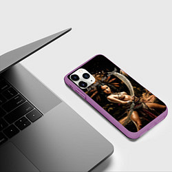 Чехол iPhone 11 Pro матовый Все дуреют с этих ятаганов, цвет: 3D-фиолетовый — фото 2