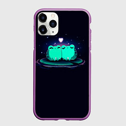 Чехол iPhone 11 Pro матовый Жабья любовь, цвет: 3D-фиолетовый