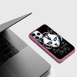 Чехол iPhone 11 Pro матовый Все дуреют с этих киборгов, цвет: 3D-малиновый — фото 2