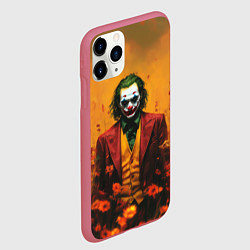 Чехол iPhone 11 Pro матовый Джокер в поле цветов, цвет: 3D-малиновый — фото 2