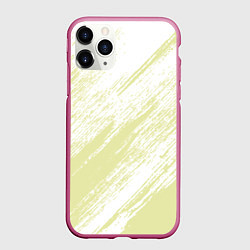 Чехол iPhone 11 Pro матовый The color is white and yellow, цвет: 3D-малиновый