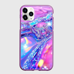 Чехол iPhone 11 Pro матовый Розовые блестки, цвет: 3D-фиолетовый