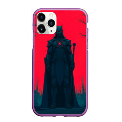 Чехол iPhone 11 Pro матовый Фигура в чёрном, цвет: 3D-фиолетовый