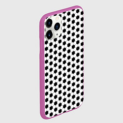 Чехол iPhone 11 Pro матовый Текстура футбольного мяча, цвет: 3D-фиолетовый — фото 2