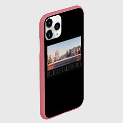 Чехол iPhone 11 Pro матовый Санкт-Петербург Смольный собор, цвет: 3D-малиновый — фото 2