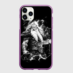 Чехол iPhone 11 Pro матовый Перун бог громовержец, цвет: 3D-фиолетовый