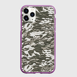 Чехол iPhone 11 Pro матовый Фактурный камуфляж, цвет: 3D-фиолетовый